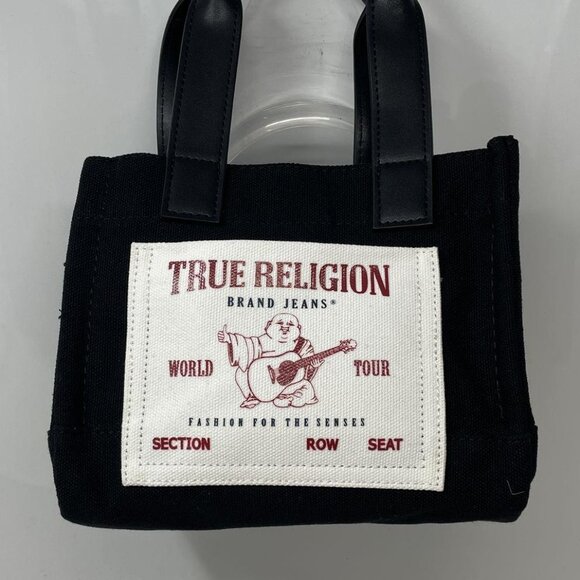 True Religion Women's Black Detachable Strap Double Handle Crossbody Bag - Picture 1 of 6